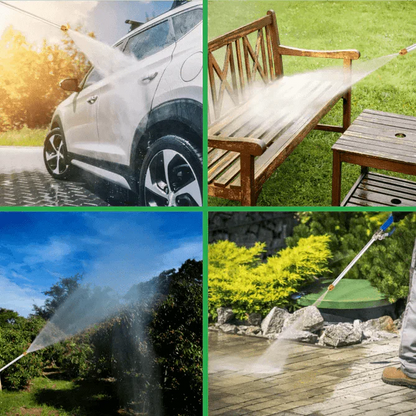 PowerJet Pro - Hochdruck-Gartenschlauchaufsatz für die Reinigung im Freien | kein Strom erforderlich, 2 Sprühdüsen, robuste Metallkonstruktion